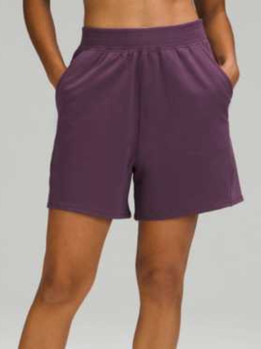 LULULEMON 2 Plum High-Waisted HR Cotton Stretch Boxer Shorts